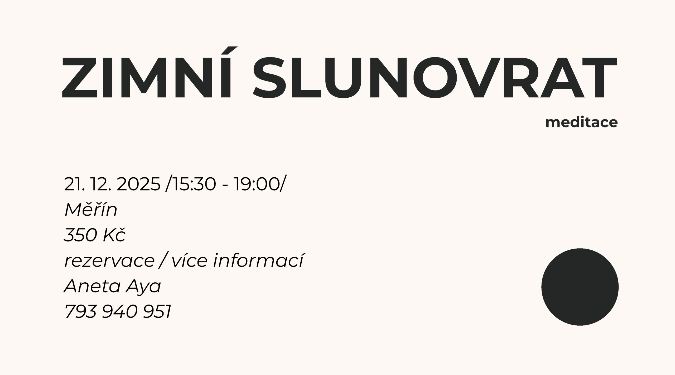 Zimní SLUNOVRAT - meditace